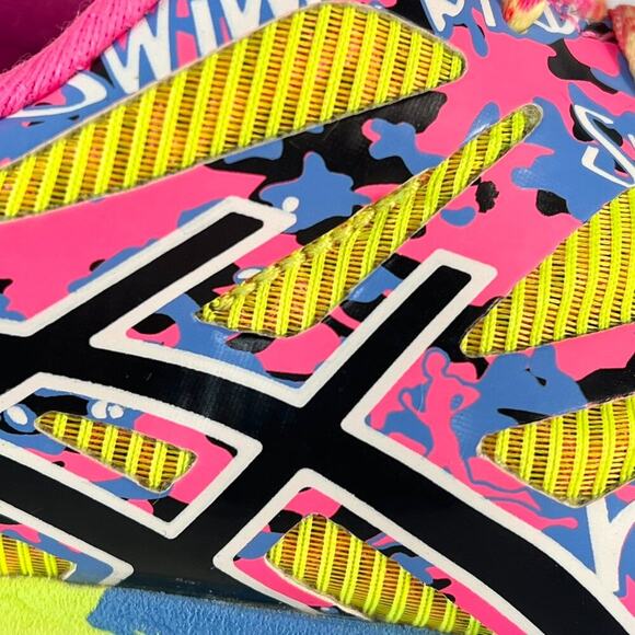 Asics Gel-Noosa Tri 10 Running Sneakers Shoes Neon Pink Blue Green Women 6 - Picture 9 of 14